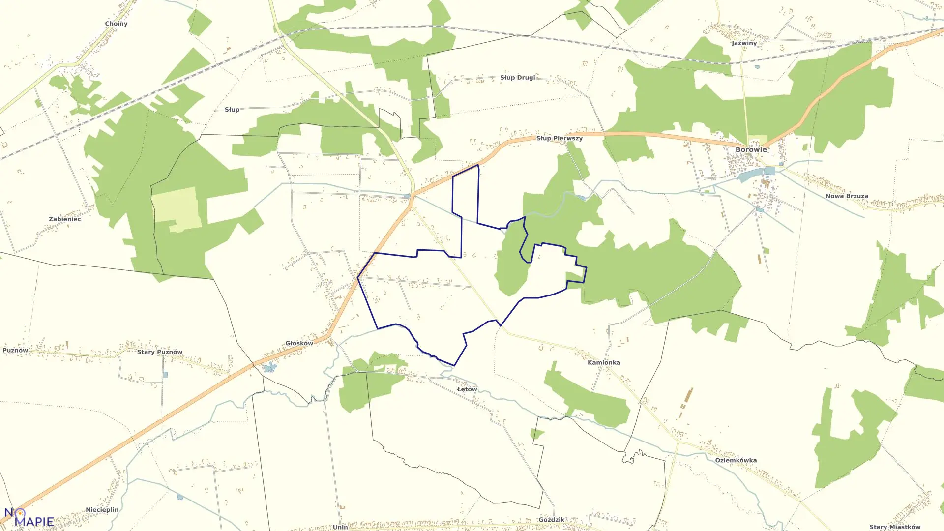 Mapa obrębu DUDKA w gminie Borowie